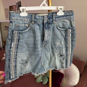 Free people denim mini skirt